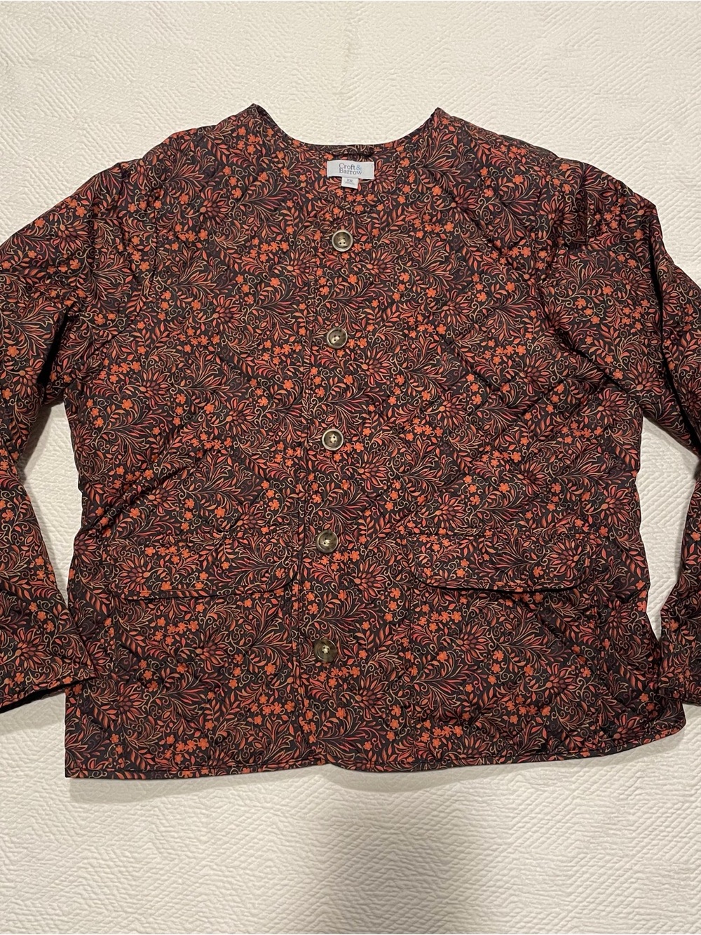 Croft & Barrow quilted jacket, fall florals, XXL